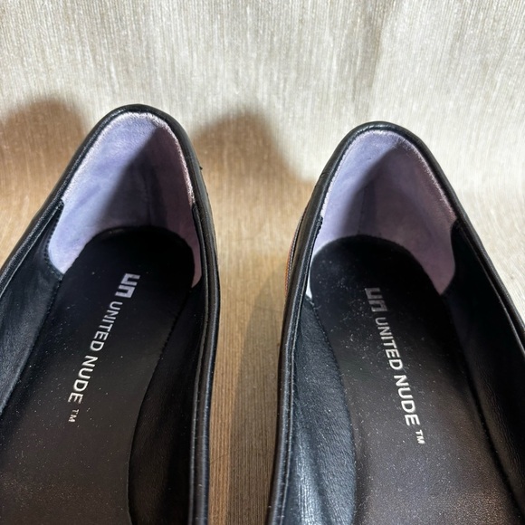 UNITED NUDE Sz 38 Multi Coloured Striped Funky Heel Slip On Ballet Flats Shoes - Picture 12 of 12